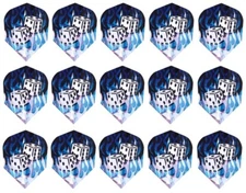 5 Sets Harrows Hologram Standard Dart Flights - Ships w/ Tracking - Blue Dice