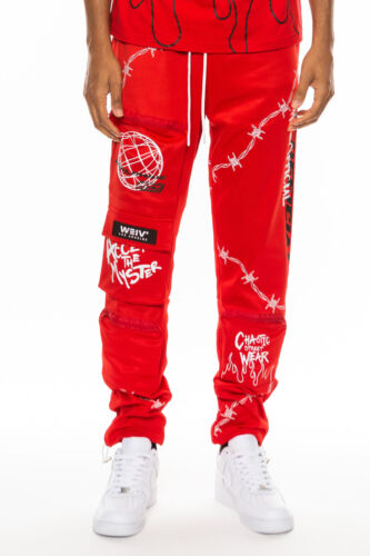 Herren Freizeithose Streetwear schmale Passform Hose Cargo Jogger Hip Hop Grafik Hose - Bild 10 von 32
