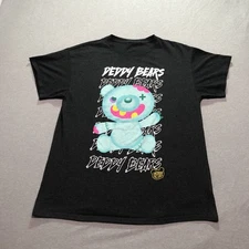 Deddy Bears T Shirt Men's L Graphic Print Zombie Teddy Bear Black Tee