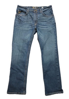 Ariat Men's Rebar M4 Blue Jeans Relaxed Edge Bootcut with Loop Lock, 38x34 EUC