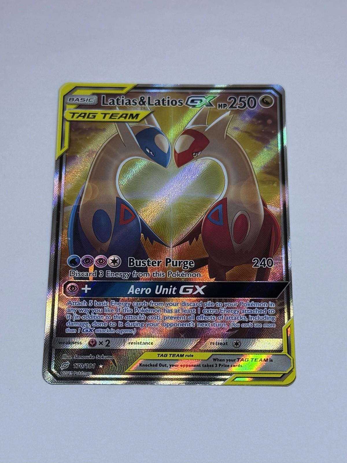 Pokemon TCG Latias & Latios GX Alt Art Full Art 2019 170/181 Team Up English LP