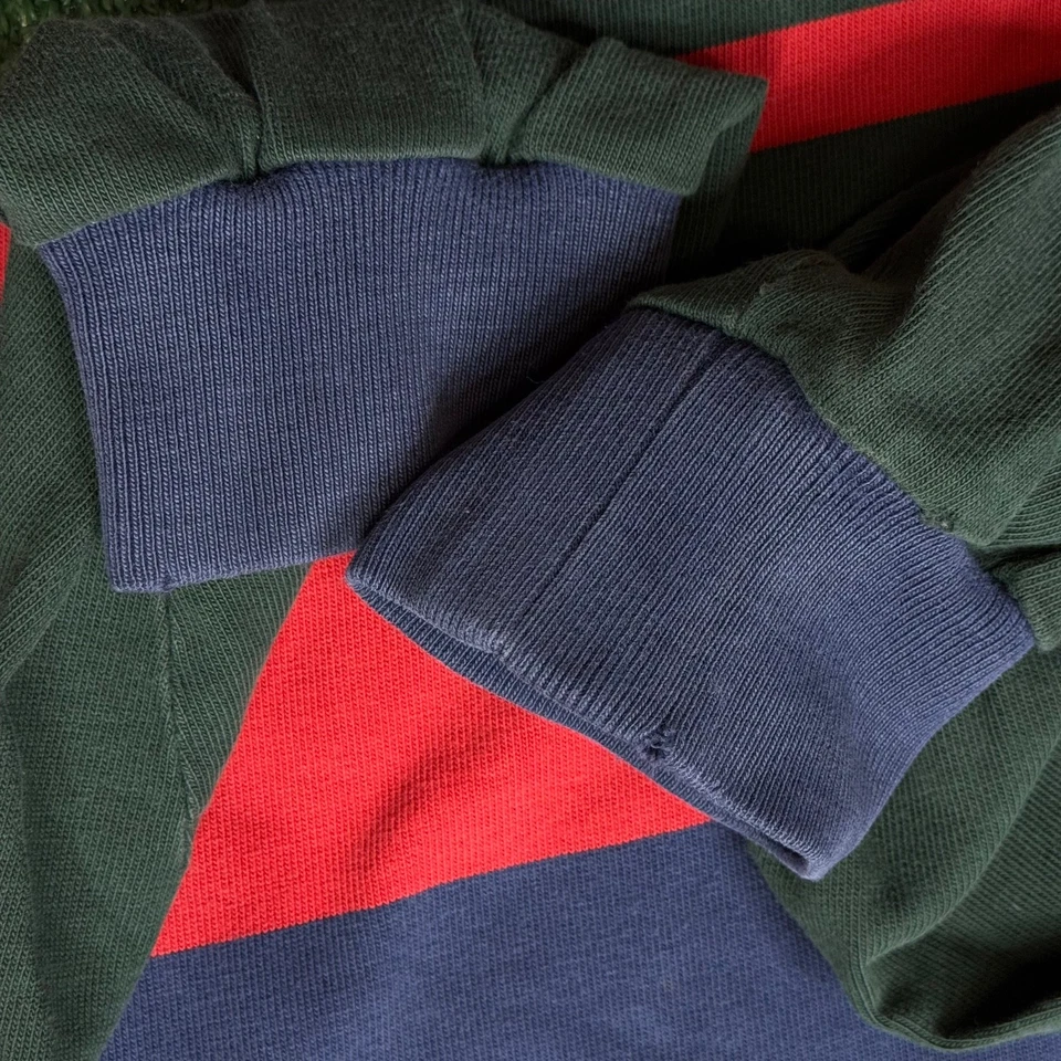 Polo de Rugby Ralph Lauren Vintage Años 90 Para Hombre Talla XL Verde Manga Larga * LEER Foto 4 de 4