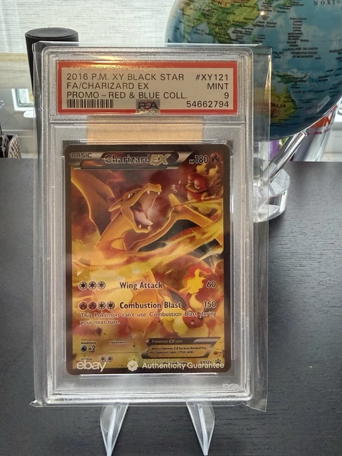PSA 9 POKEMON 2016 XY121 BLACK STAR PROMO RED & BLUE COLL FULL ART/CHARIZARD EX