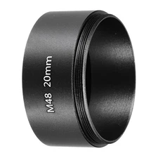 20mm M48 Lens Adapter Ring Extension Tube for Camera and Eyepiece, Black