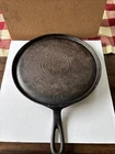 Vtg. Griswold Cast Iron #8 Large Block Logo Griddle #608 A Erie PA