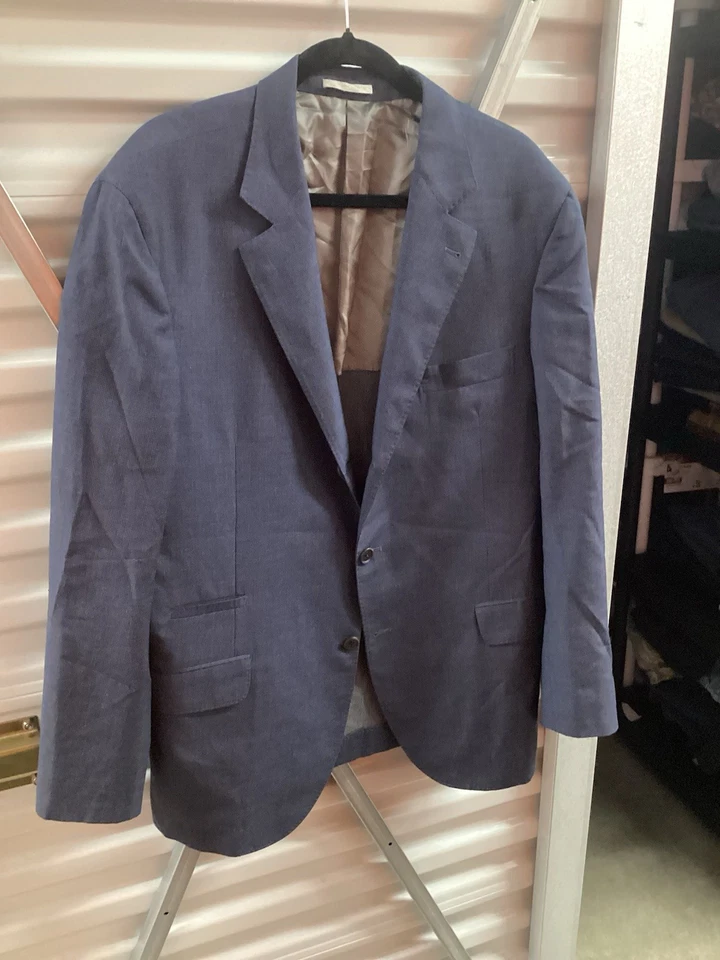 Chaqueta Blazer Brunello Cucinelli Para Hombre Italiana Talla 56 US 46 Lana Azul Foto 2 de 4