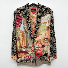 Vintage Carole Little Blazer Jacket Size 8 P Shoulder Pads Artsy Maximalist USA