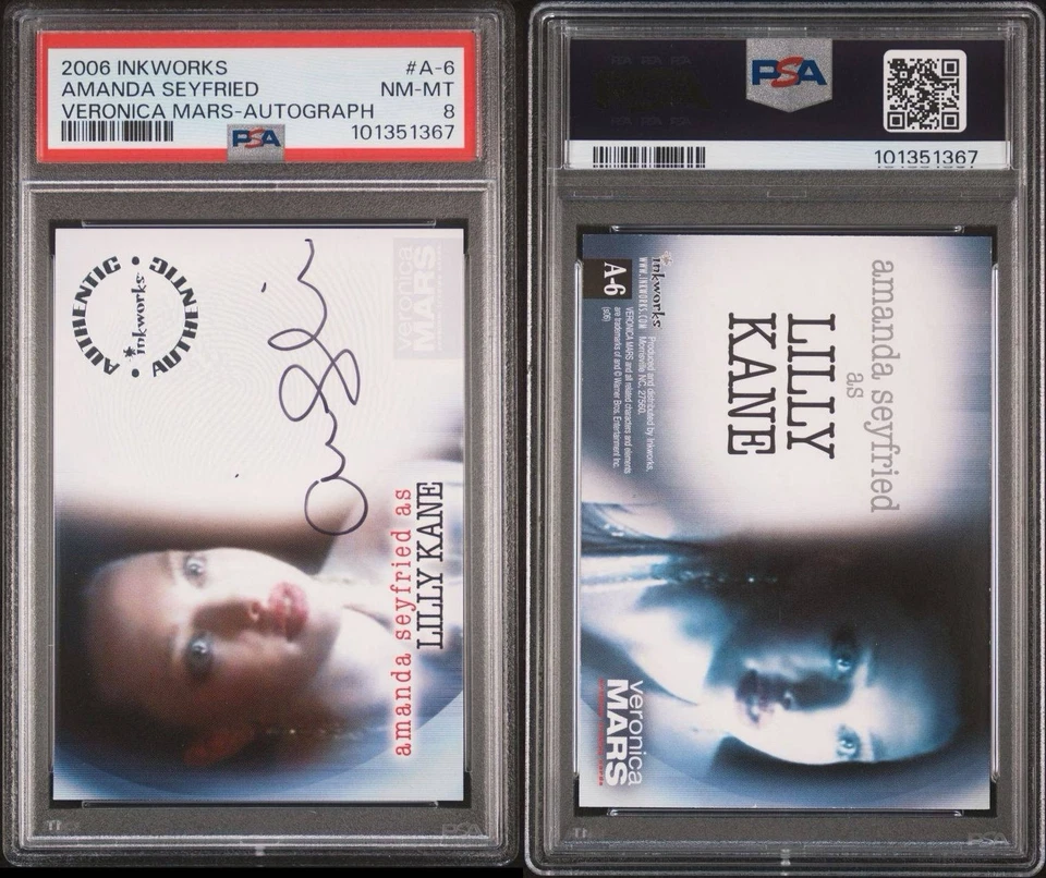 2006 Inkworks AMANDA SEYFRIED 1st on Card Autograph Veronica Mars Mean Girls PSA - Image 3 of 3