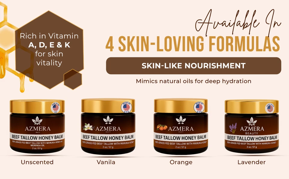 100% Grass-Fed Beef Tallow For Skin Balm with Organic Manuka Honey MGO 263+. - Image 4 of 4