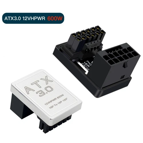 ATX3.0 12VHPWR 12+4 16Pin 600W Power Supply Adapter 180 Degree Turn Connectors
