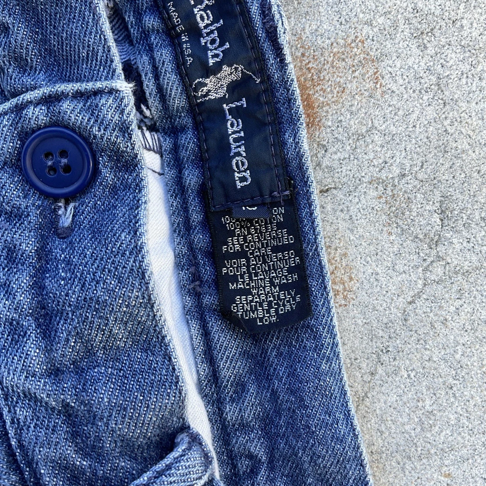 Vintage 90s Polo Ralph Lauren Made In USA High Waisted Mom Denim Jean Shorts - Image 3 of 4