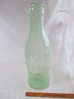 Vintage COCA-COLA GIANT Green Plastic Coke Bottle Coin Bank. Missing Top.