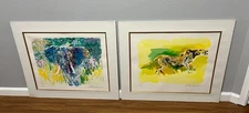 LEROY NEIMAN Signed Numbered "Safari Suite" Serigraphs Limited Edition Set of 2