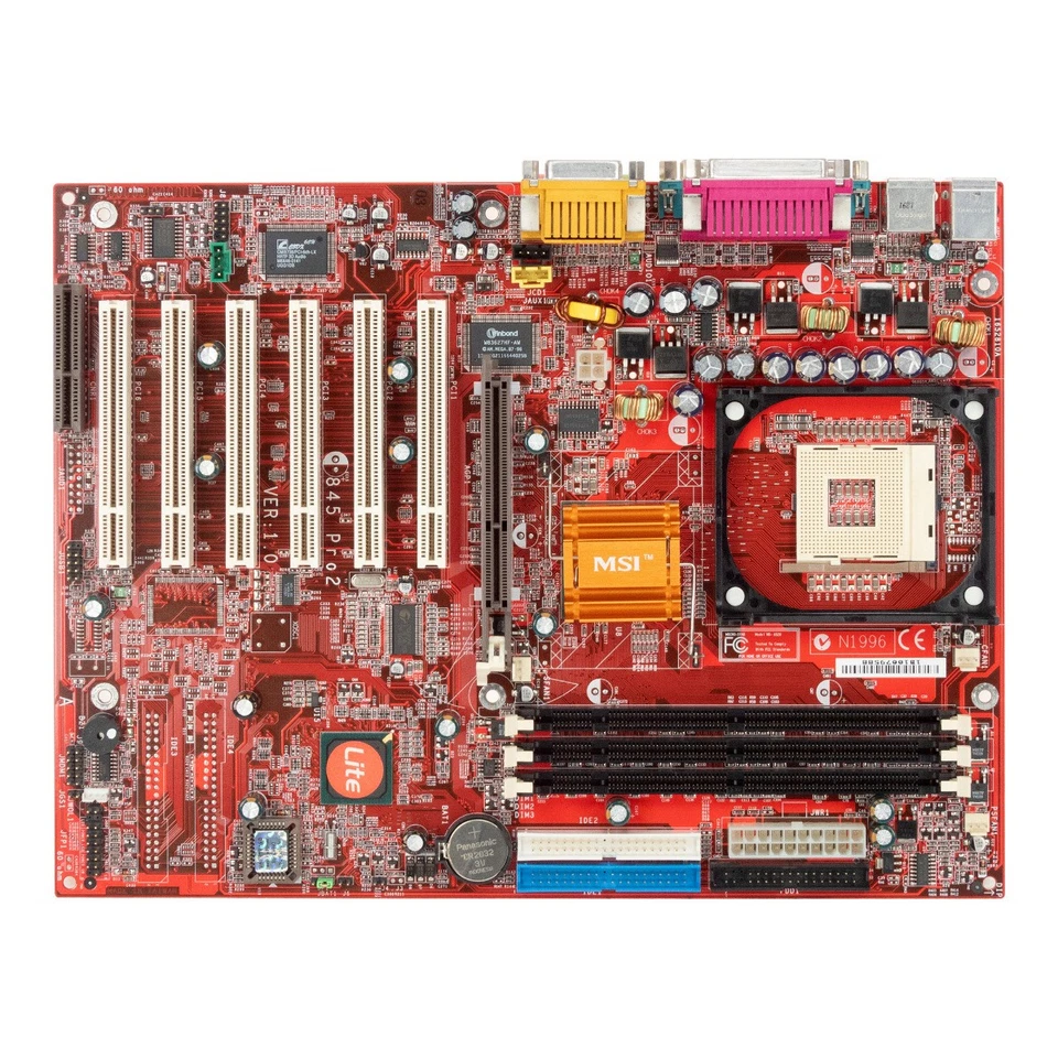 Motherboard MSI MS-6528 845 Pro2 Ver:1.0 Socket 478 Sdram AGP PCI Cnr ATX - Image 2 of 3