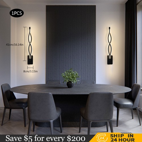 Wavy Wall-Mounted LED Wall Light Dimmable w/Heat-sink Hole Sconce Lighting Decor - Picture 5 of 23
