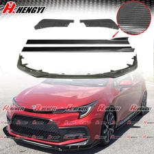 For Toyota Corolla SE Sedan 20-25 Front Lip Side Skirt Rear Splitter Carbon Look
