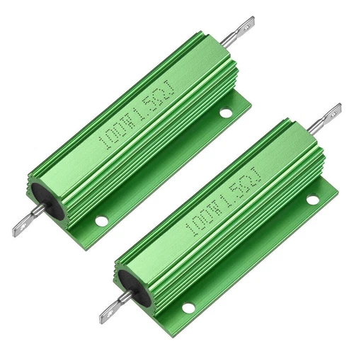 2Pcs Aluminum Case Resistor 100W 1.5 Ohm Wirewound for LED Replacement Converter