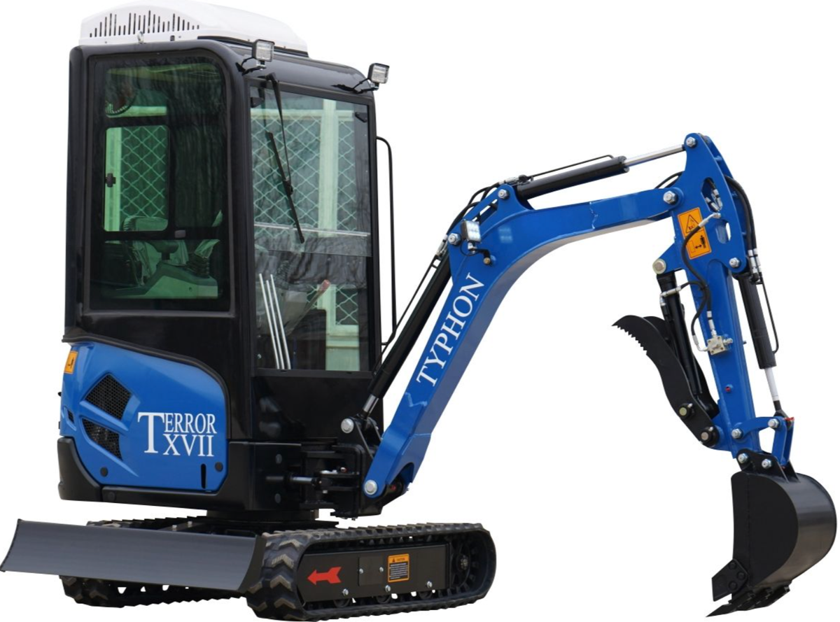 2025 4000 lb TYPHON TERROR XVII Cabin Mini Excavator Rubber Track