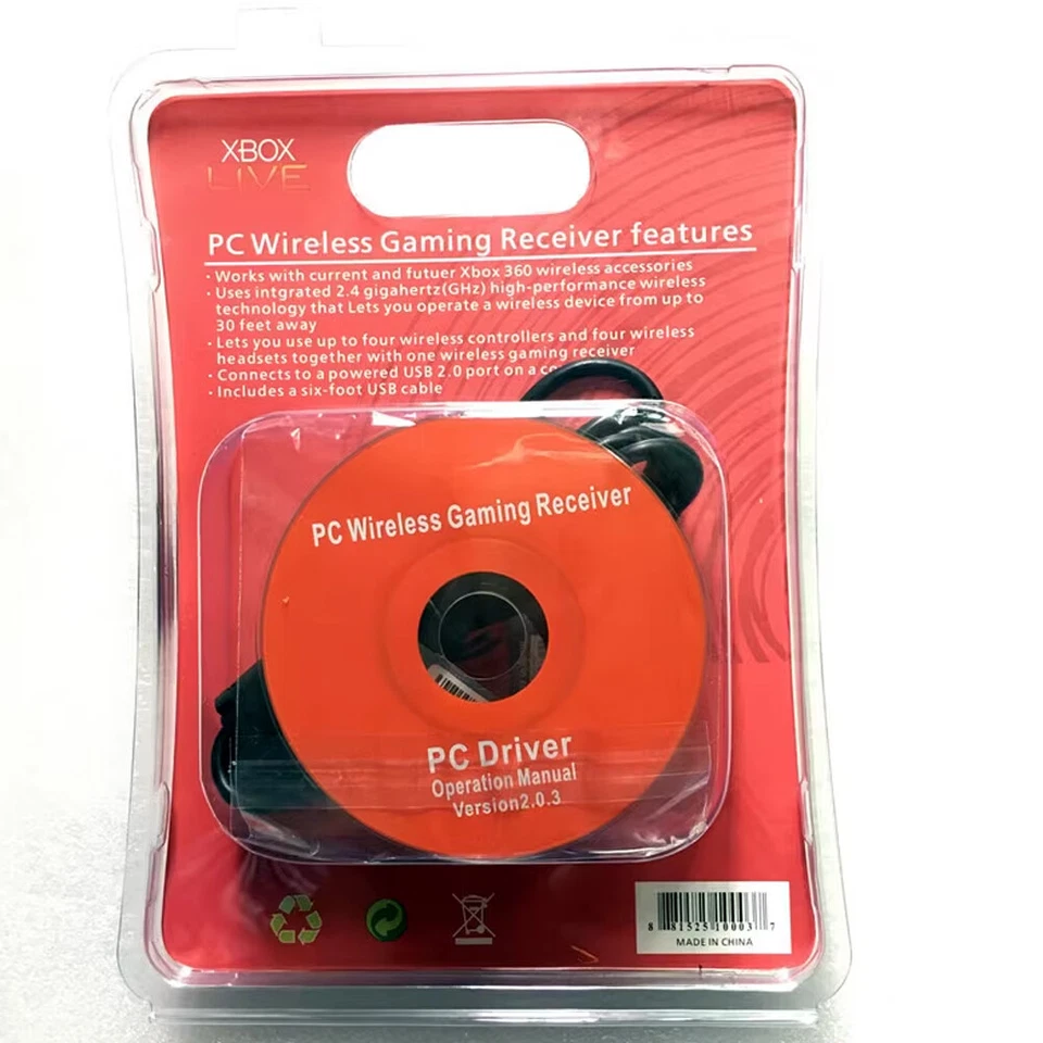 Adattatore ricevitore gioco controller wireless PC per Microsoft XBOX 360 - Nero - Immagine 3 di 4