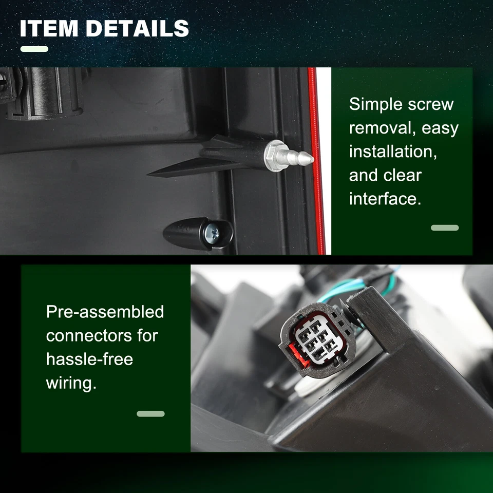 LH&RH Headlight / Tail Light For 11-20 Dodge Grand Caravan 08-16 Chrysler Town Foto 4 de 4