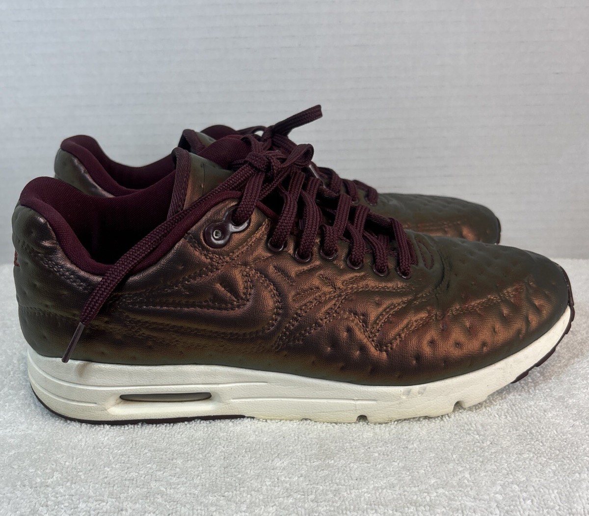 Nike Air Max Ultra Premium Jacquard Shoes Women's Maroon Running  Sneakers