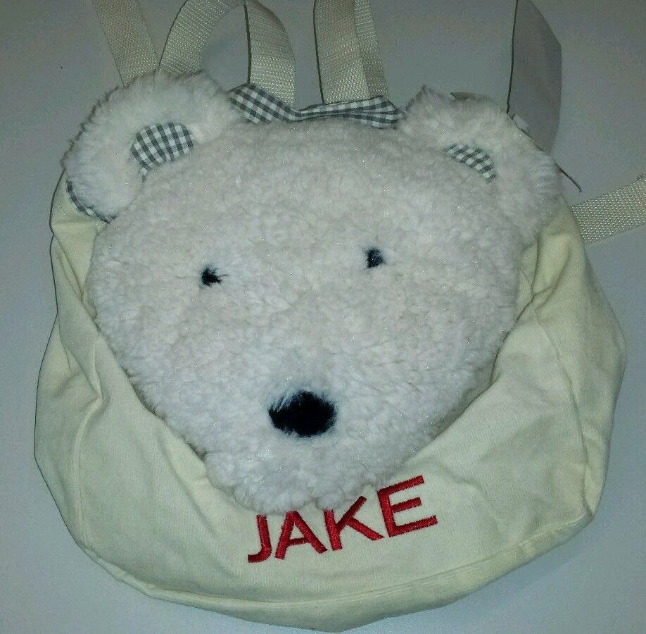 Pottery Barn Kids Polar Bear Backpack Toddler Plush *JAKE  display picture 1