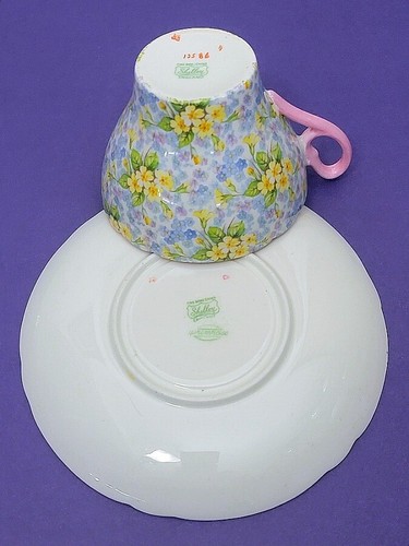 Taza y platillo Shelley England "Primrose" rosa 252 - Imagen 5 de 6