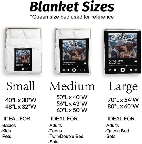 Gifts for Girlfriend Boyfriend Custom Photo Blanket for Couples Gifts, Personali - Picture 6 of 12