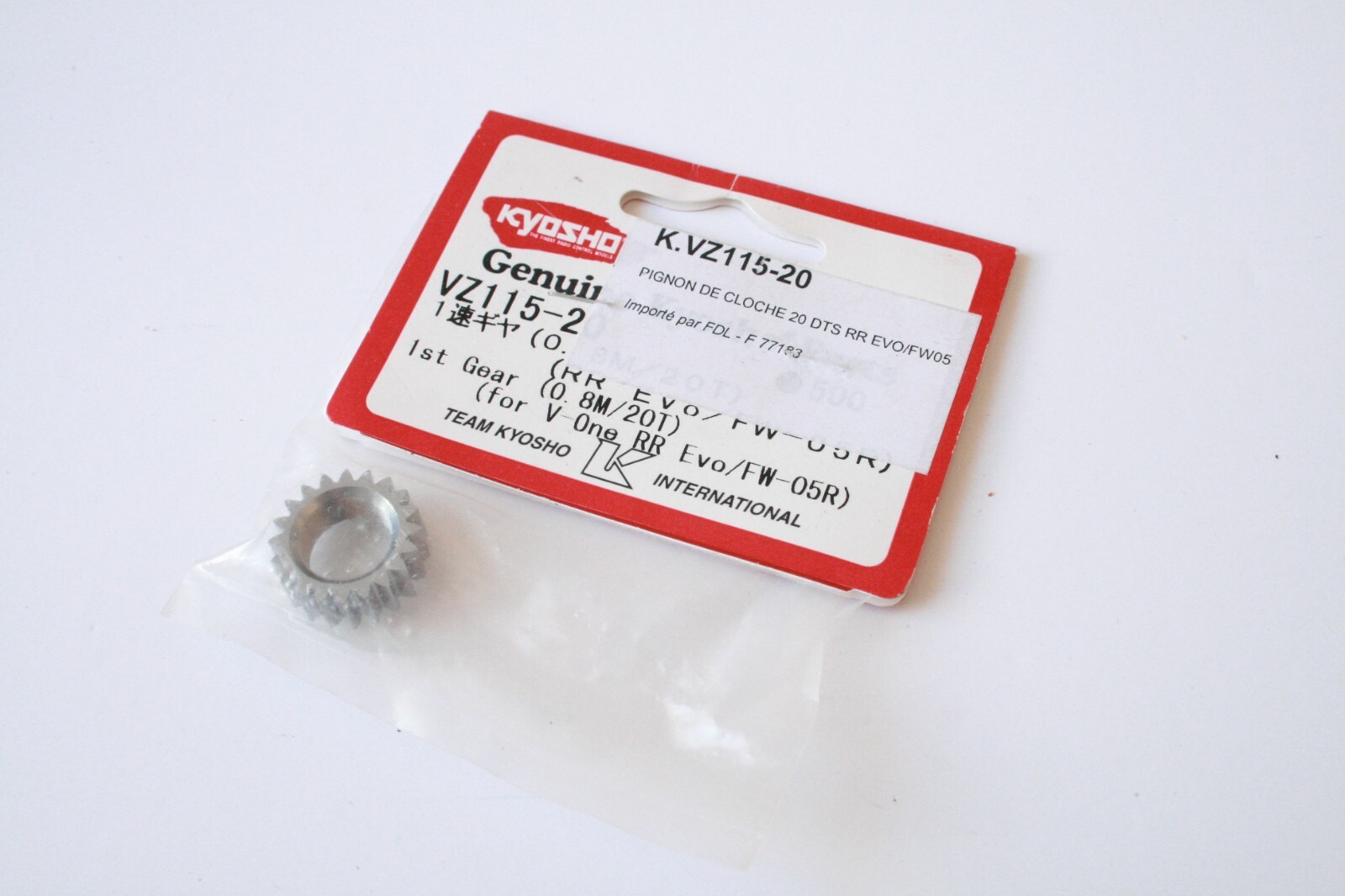Kyosho 20 Tooth 1st Gear (0.8M/20T) - VZ115-20 V-One-RR Evo / FW-05R