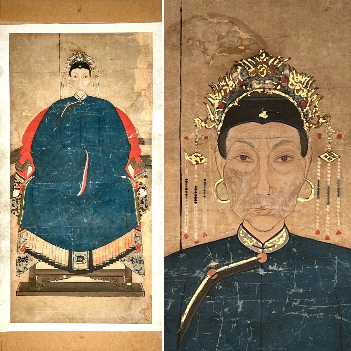 多色古董原创中国风绘画和卷轴| eBay