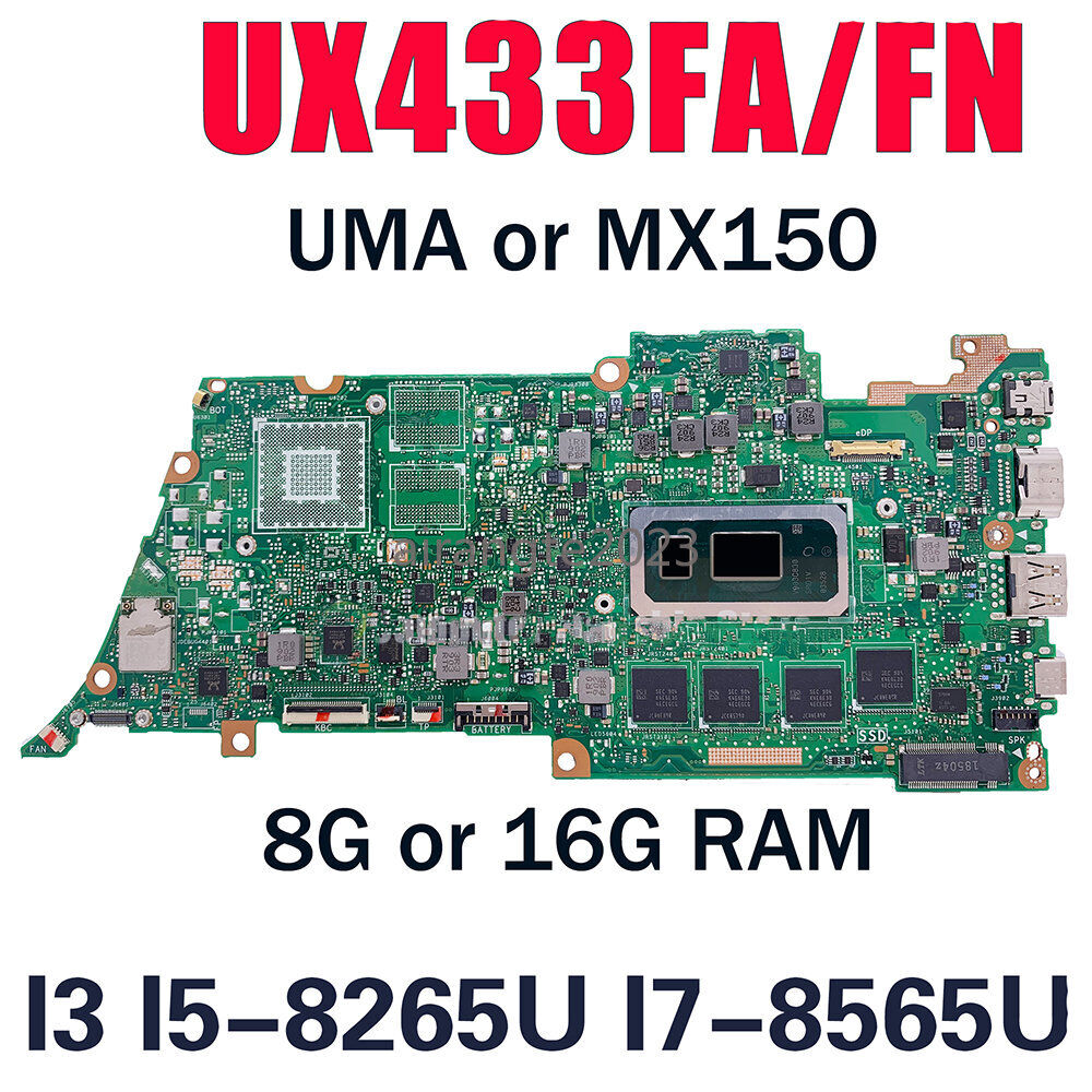 UX433FN Motherboard For ASUS Zenbook 14 UX433FA UX433F UX433 UX433FN Motherboard For ASUS Zenbook 14 UX433FA UX433F UX433