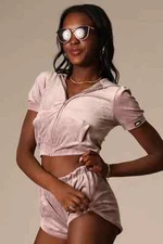 NWT Tiger Friday Luxe Short Sleeve Hoodie, Lavender Haze,  SIZE: ADULT SMALL