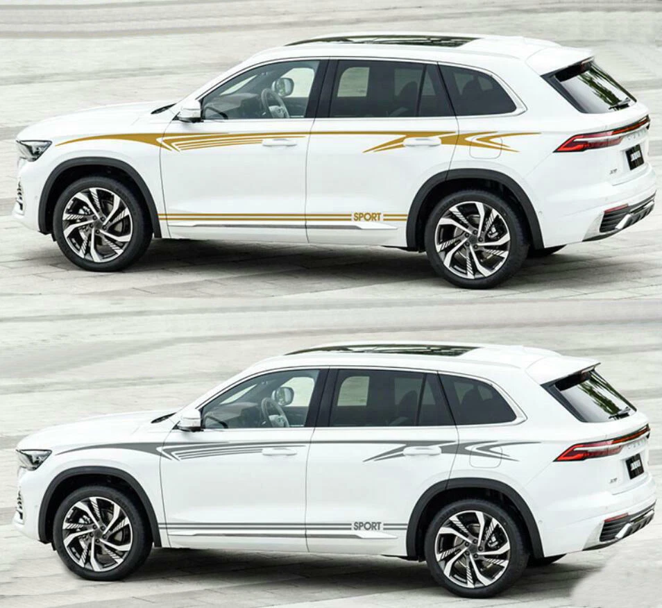 For Honda CRV Car Stickers Side Skirt Stripes Vinyl Wraps 2 X Waist Line Decal - Image 2 of 4