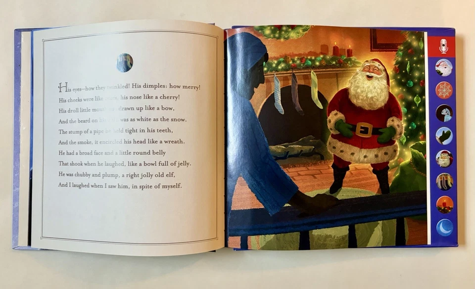 Hallmark Recordable Storybook THE NIGHT BEFORE CHRISTMAS HC EUC Works! - Image 4 of 4
