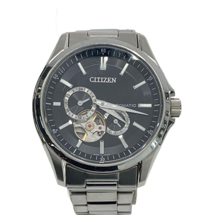 CITIZEN automatic watch, analog, stainless steel, BLK SLV SS 4197-006G201