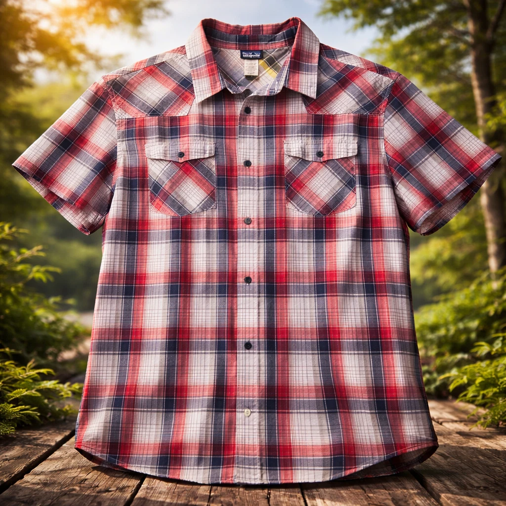 Patagonia Organic Cotton Plaid Shirt Mens XL Short Sleeve Button Up