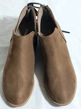 Ninetin Gel Women’s Size 8.5 Booties Brown Faux Suede Shoes Zipper Ankle Boots 