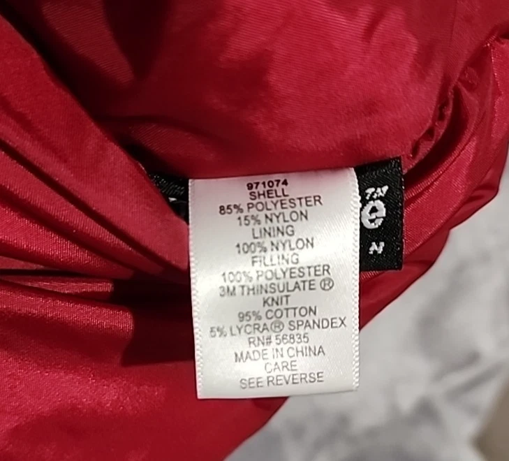 Cabelas Jacket Women 2XL Red Hoodie Coat Full Zip Up Parka Lined insulated - Image 4 of 4