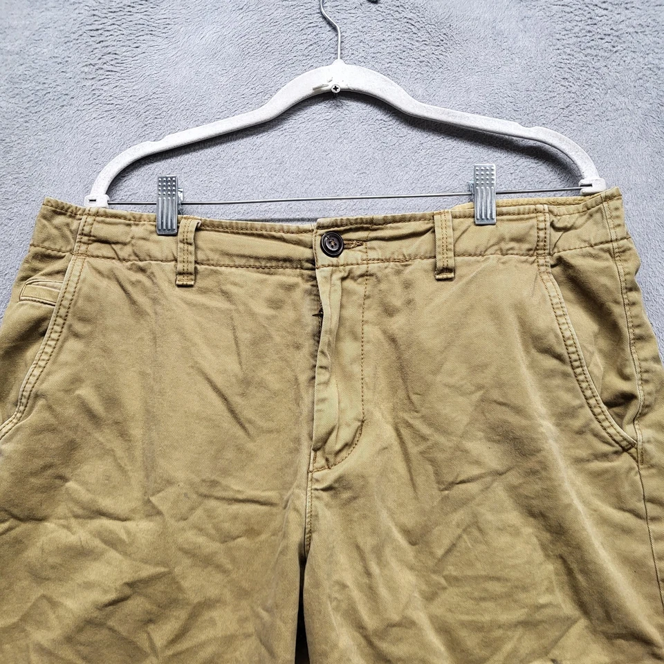 Pantalones Cortos American Eagle Outfitters Hombre 38 Caqui Bordado Chino Sarga 10" Foto 4 de 4