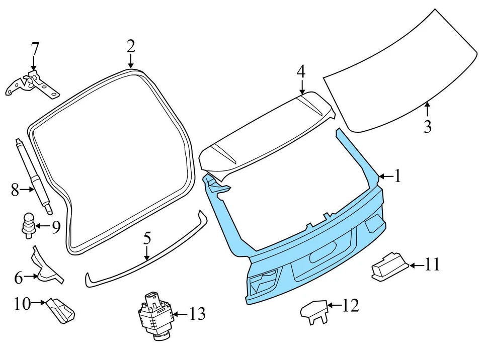 BMW X5 2014-2018 - portón trasero / tapa maletero 7378121 Foto 3 de 4