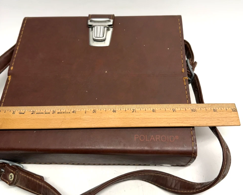 Vintage Hard Leather Carrying Case Bag for  Polaroid SX-70 Land Camera - Image 4 of 4