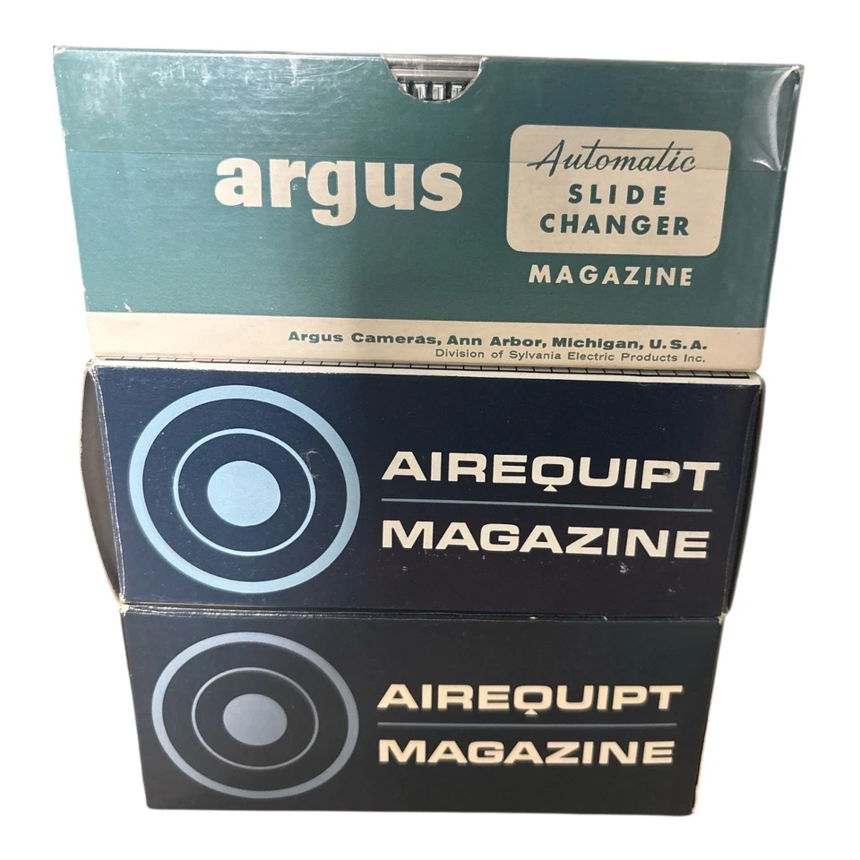 Vtg Argus Airequipt Lot of 3 Automatic Slide Changer Magazine 36 Capacity 2x2 - Image 2 of 4