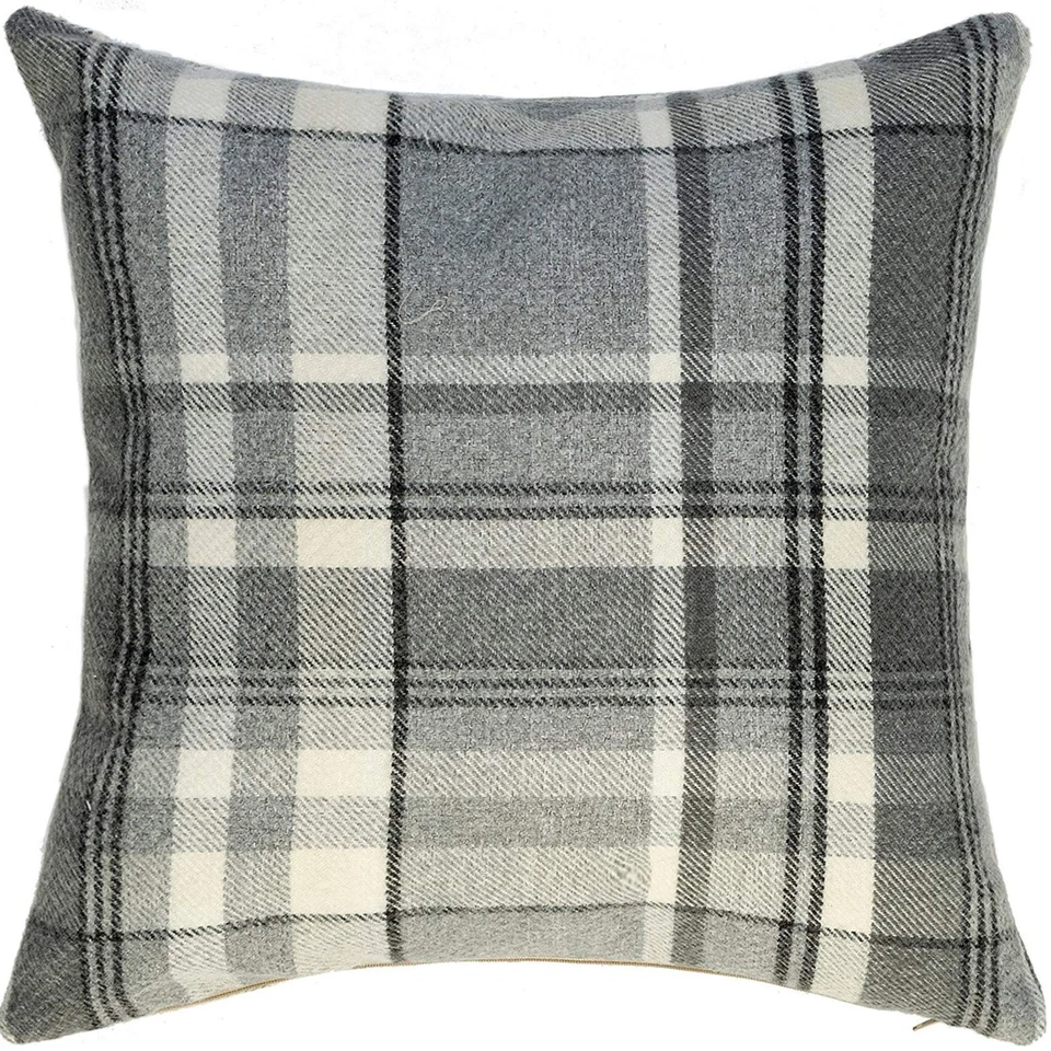 Charcoal Gray Heritage Tartan Decorative Throw Pillow Cover Case 17 x 17 Inch... - Image 2 of 4