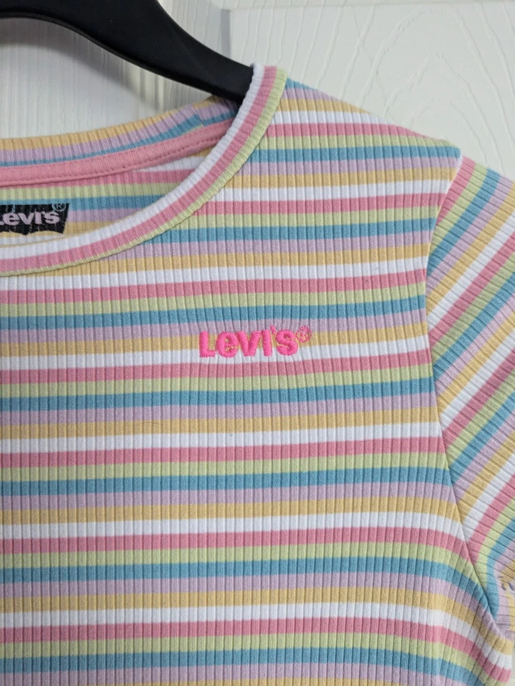 Camisa De Colección Levi’s Niña Manga Corta Juvenil XL Etiqueta Roja Rayas Buen Estado Usada Foto 2 de 4
