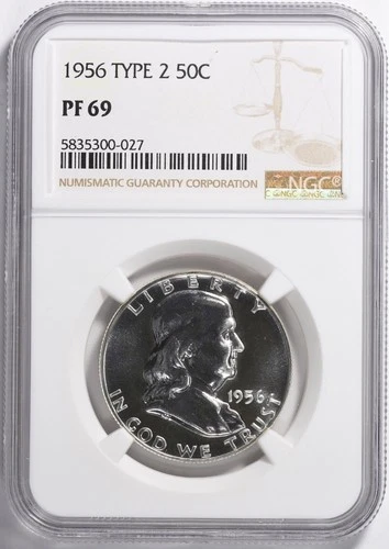1956 Type 2 Franklin Half Dollar 50c Proof NGC PF 69 (027)
