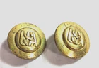 Original Pair of Civil War Bridle Rosettes With Intertwined USA Brass on lead