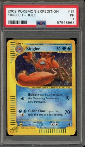 Pokemon Kingler Holo Expedition 15/165 PSA 1