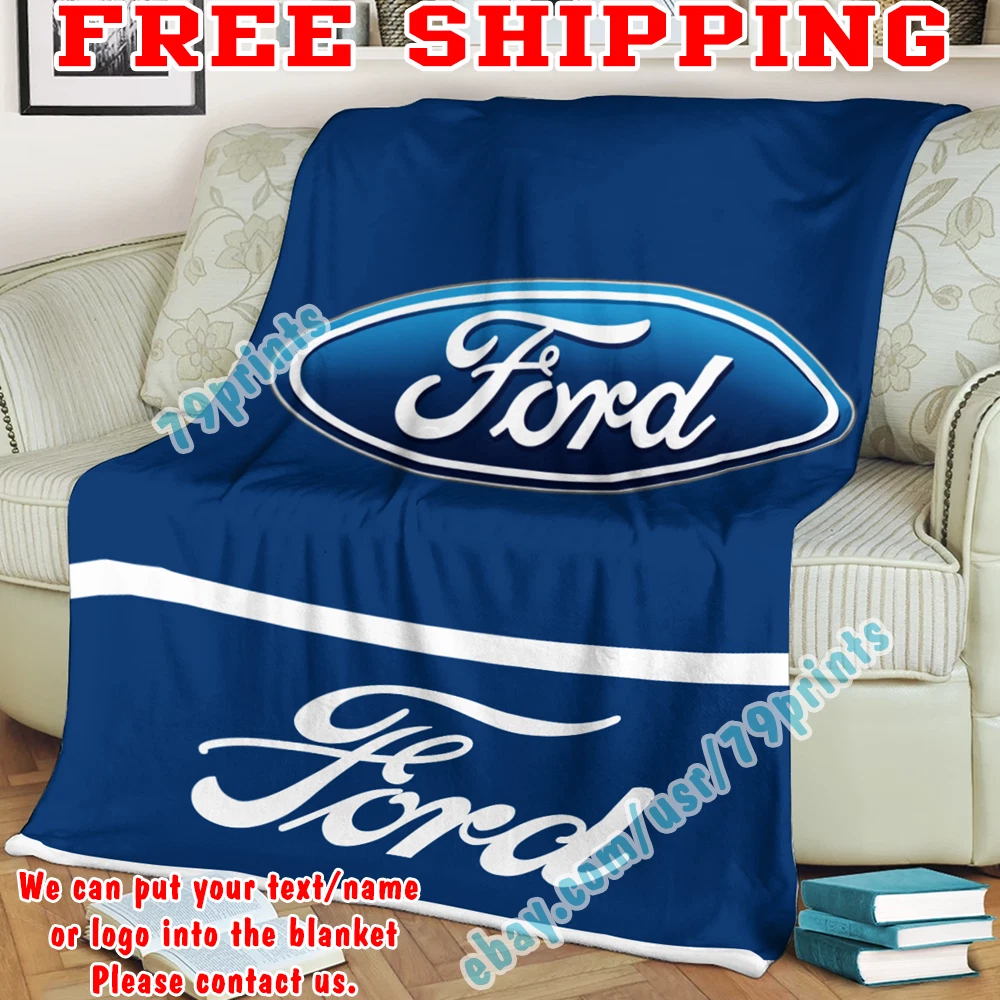 Custom Ford Car Racing Fleece Blanket Thin Quilt Sofa Cover Garage Fan Gift  2023 | eBay