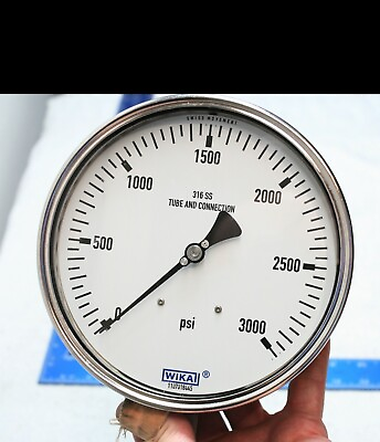 #ad #ad WIKA 1107018445 9 16quot; inlet 3000 PSI max 316 SS Pressure Guage $35.35