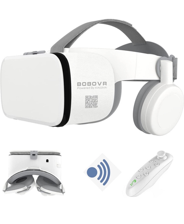 BOBOVR Z6 VR Headset with Remote for 4.7-6.2 Inch Phones in White-image